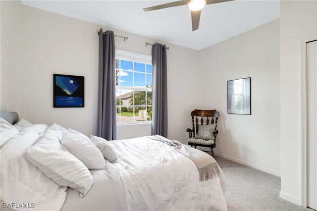 16126 Rosemallow Ln, Alva, FL 33920 - bedroom with carpet floors, baseboards, and a ceiling fan