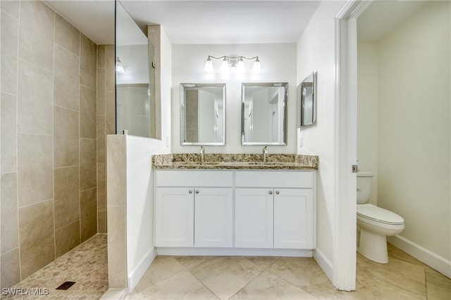 1101 SE 14th Ter, Cape Coral, FL 33990 - bathroom featuring double vanity, walk in shower, and tile patterned floors