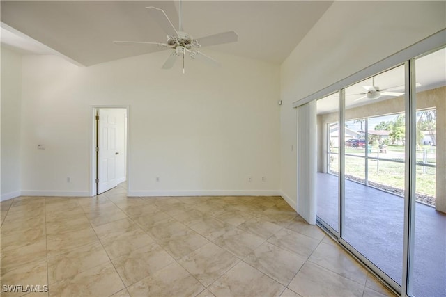 1101 SE 14th Ter, Cape Coral, FL 33990 - unfurnished room with ceiling fan and high vaulted ceiling