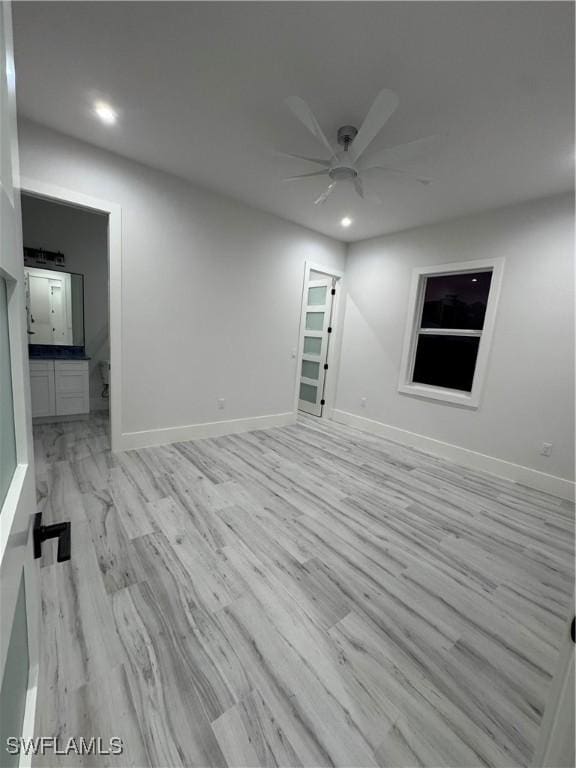 367 10th St NE, Naples, FL 34120 - spare room with recessed lighting, a ceiling fan, and light wood finished floors