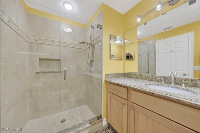 1043 Sand Castle Rd, Sanibel, FL 33957 - full bath with a stall shower and vanity