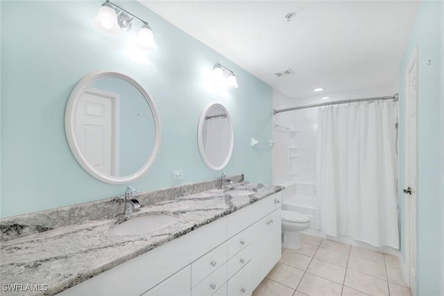 1089 Winding Pines Cir Unit 106, Cape Coral, FL 33909 - bathroom featuring double vanity, tile patterned floors, and shower / bath combo