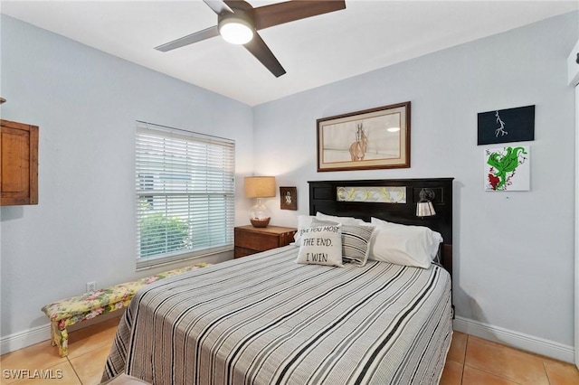 10921 Santa Margherita Rd Unit 104, Estero, FL 34135 - bedroom featuring light tile patterned floors and a ceiling fan
