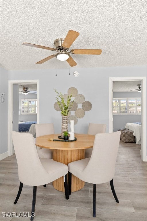 548 Broad Ave S Unit 548, Naples, FL 34102 - dining space with plenty of natural light, a textured ceiling, and ceiling fan