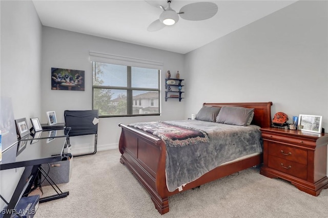 7501 Carnegie Way, Naples, FL 34119 - bedroom featuring light carpet, ceiling fan, and baseboards