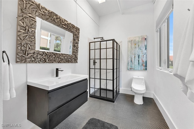 432 Bayside Ave, Naples, FL 34108 - full bath featuring vanity, tiled shower, and tile patterned flooring