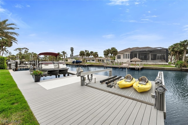 432 Bayside Ave, Naples, FL 34108 - dock area featuring a water view and boat lift