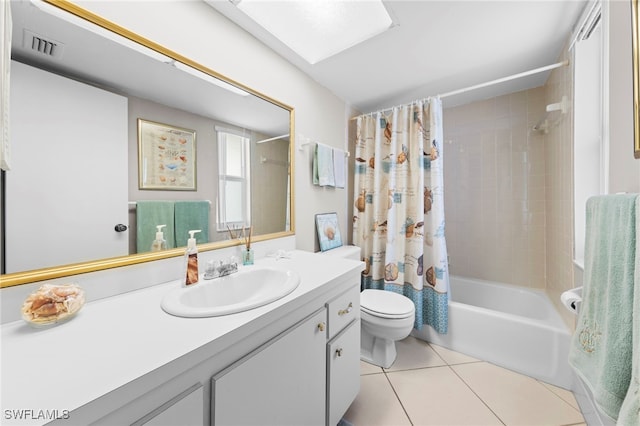 601 Teryl Rd Unit 2262, Naples, FL 34112 - full bath featuring toilet, vanity, shower / tub combo with curtain, and tile patterned floors