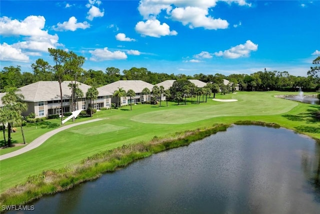 1940 Willow Bend Cir Unit 102, Naples, FL 34109 - view of property's community with a lawn, a water view, and golf course view