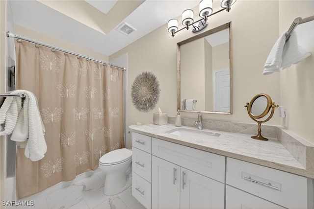 1940 Willow Bend Cir Unit 102, Naples, FL 34109 - bathroom with marble finish flooring, vanity, and curtained shower