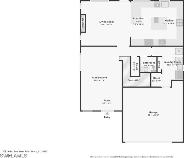 7082 Aliso Ave, West Palm Beach, FL 33413 - view of floor plan / room layout