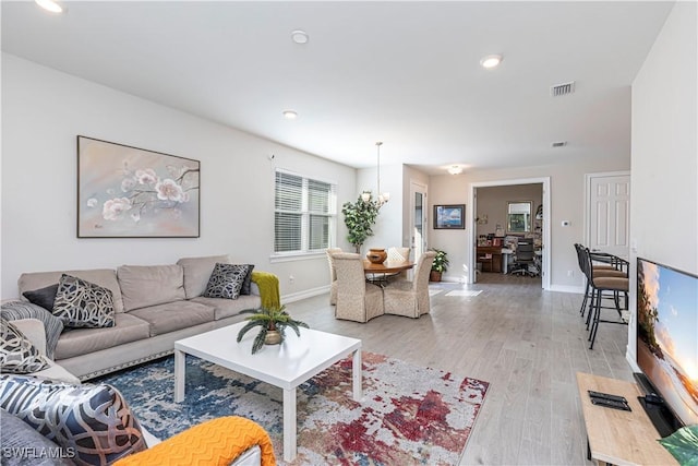 1050 Enbrook Loop, Naples, FL 34114 - living area featuring light wood-type flooring, baseboards, and recessed lighting