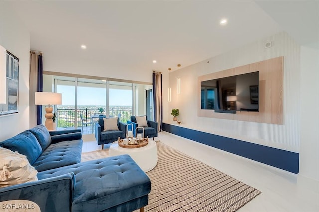 350 S Collier Blvd Unit 1103, Marco Island, FL 34145 - living room featuring recessed lighting and wallpapered walls