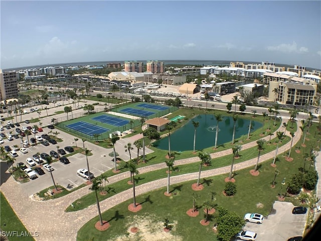 7360 Estero Blvd Unit 1102, Fort Myers Beach, FL 33931 - aerial view of property and surrounding area with a large body of water and nearby urban area