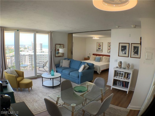 7360 Estero Blvd Unit 1102, Fort Myers Beach, FL 33931 - living area with wood finished floors