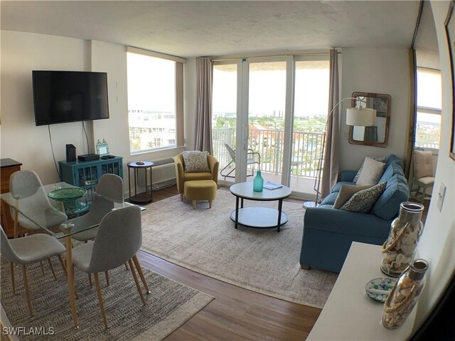 7360 Estero Blvd Unit 1102, Fort Myers Beach, FL 33931 - living area with wood finished floors