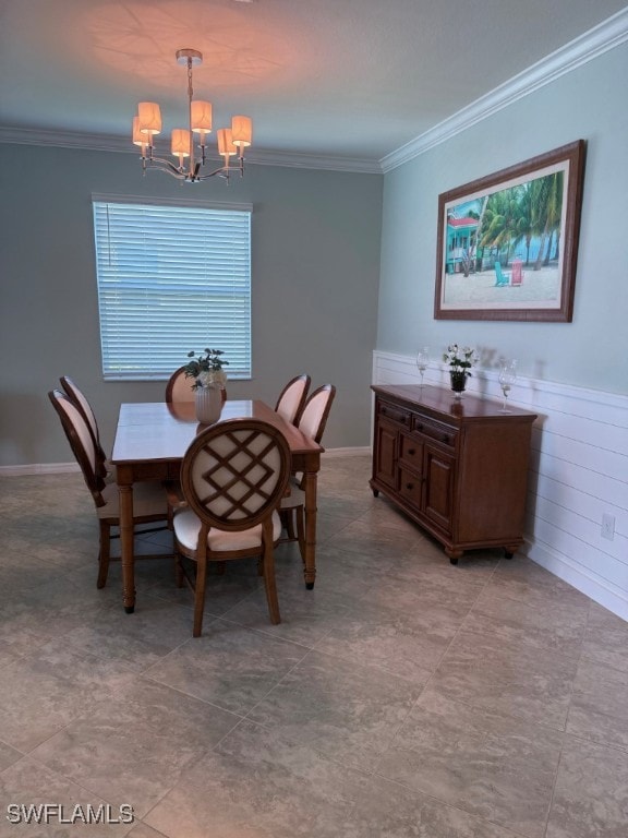 16249 Bonita Landing Cir, Bonita Springs, FL 34135 - dining area with a chandelier and crown molding