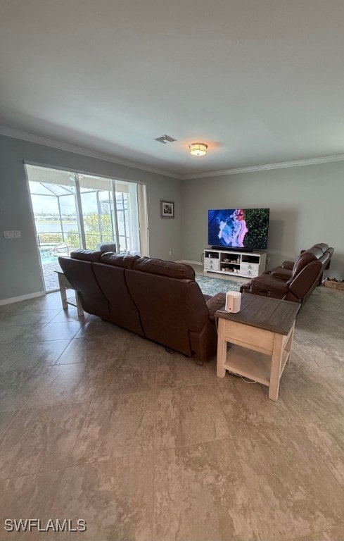 16249 Bonita Landing Cir, Bonita Springs, FL 34135 - living room with ornamental molding and baseboards