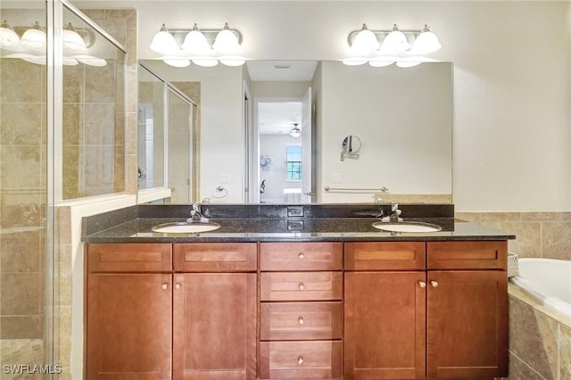 11830 Paseo Grande Blvd Unit 4608, Fort Myers, FL 33912 - full bathroom with a stall shower, double vanity, and a bath
