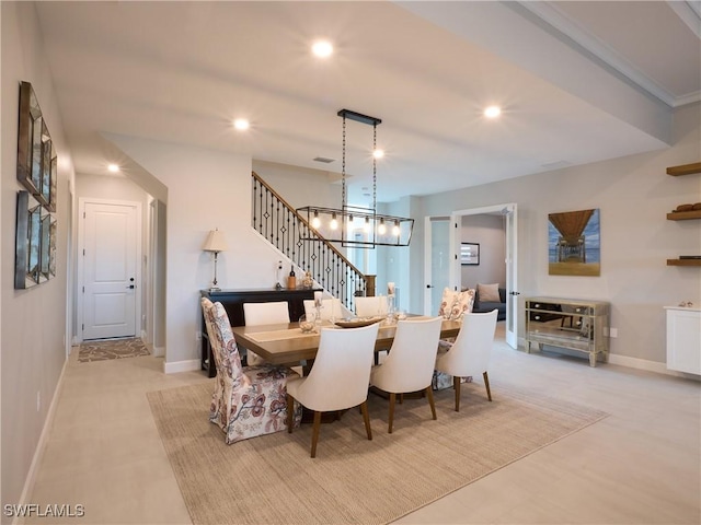 19449 The Place Blvd, Estero, FL 33928 - dining area with stairs, baseboards, and recessed lighting