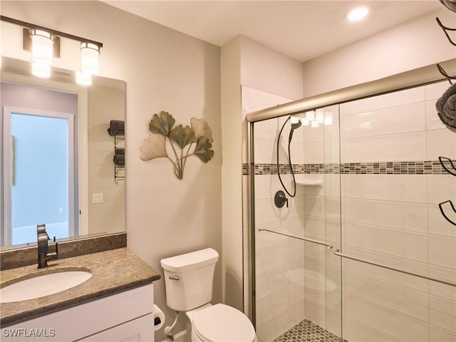 19449 The Place Blvd, Estero, FL 33928 - full bath featuring toilet, a shower stall, and vanity