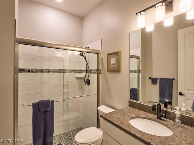 19449 The Place Blvd, Estero, FL 33928 - full bath with a shower stall, vanity, and toilet