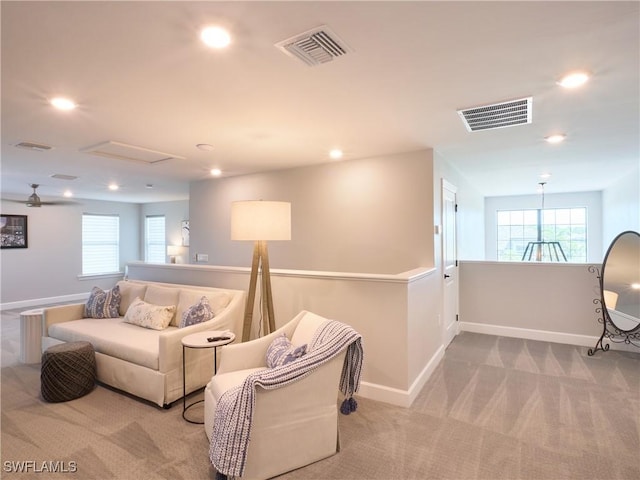 19449 The Place Blvd, Estero, FL 33928 - carpeted living area with baseboards and recessed lighting