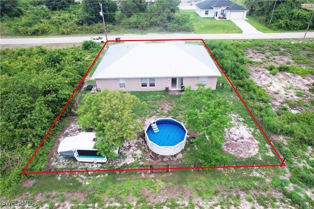 866 Carbon St E, Lehigh Acres, FL 33974 - view of subject property featuring property boundaries highlighted and a pool area