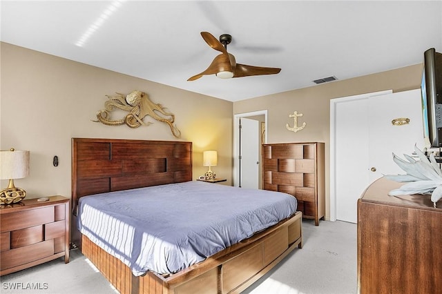 16276 Nautical Way Unit 1402, Bokeelia, FL 33922 - bedroom featuring light carpet and ceiling fan