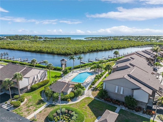 16276 Nautical Way Unit 1402, Bokeelia, FL 33922 - aerial view of a nearby body of water and a pool area