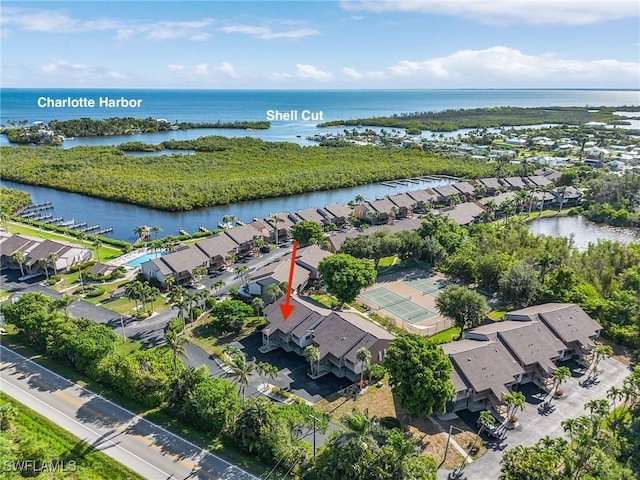 16276 Nautical Way Unit 1402, Bokeelia, FL 33922 - aerial view of residential area with a large body of water