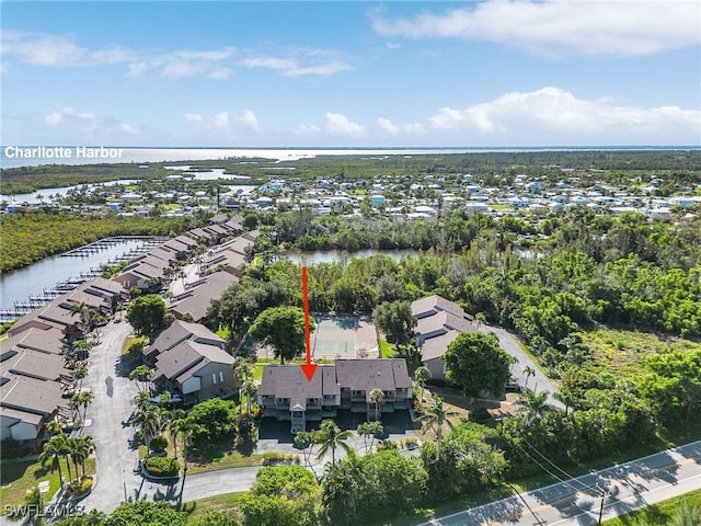 16276 Nautical Way Unit 1402, Bokeelia, FL 33922 - aerial view of property's location with a large body of water and nearby suburban area