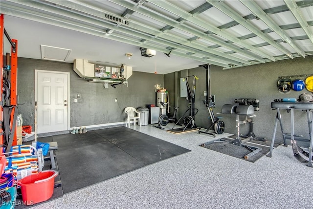 1719 Academy Blvd, Cape Coral, FL 33990 - gym with water heater and a garage