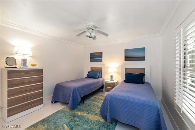 12541 Kelly Sands Way Unit 19, Fort Myers, FL 33908 - bedroom with crown molding and ceiling fan