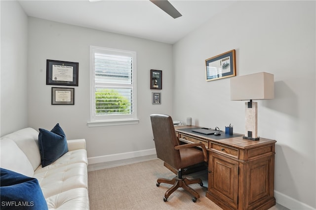 1870 Amador Ct, Naples, FL 34120 - office area with baseboards and a ceiling fan