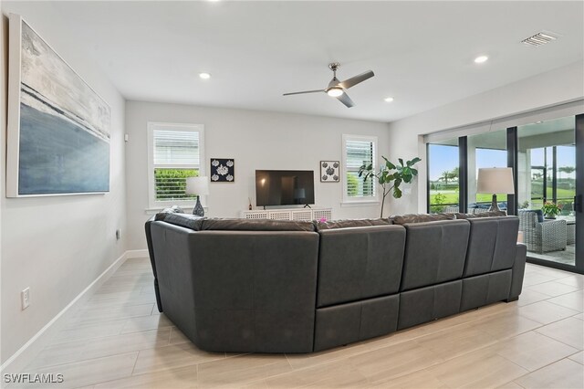 1870 Amador Ct, Naples, FL 34120 - living area featuring plenty of natural light, ceiling fan, and recessed lighting