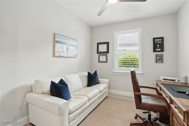 1870 Amador Ct, Naples, FL 34120 - office featuring a ceiling fan and wood finished floors