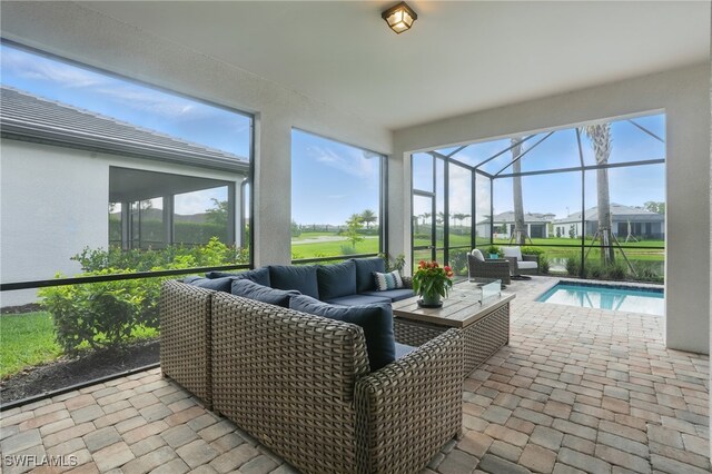 1870 Amador Ct, Naples, FL 34120 - sunroom / solarium featuring an outdoor living space