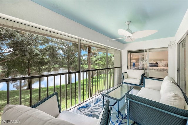 4150 Lake Forest Dr Unit 1322, Bonita Springs, FL 34134 - sunroom featuring a water view