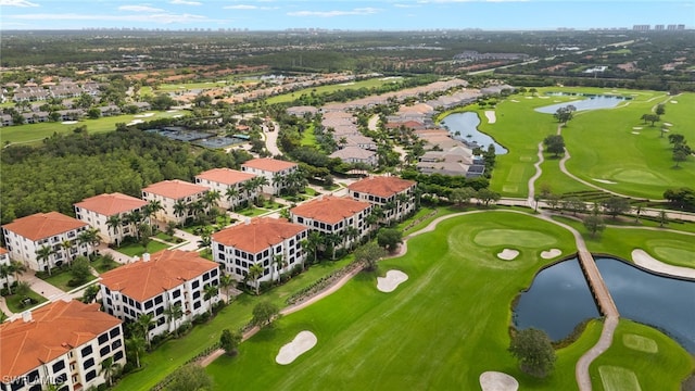 16382 Viansa Way Unit 3-202, Naples, FL 34110 - aerial perspective of suburban area featuring a large body of water and a golf club