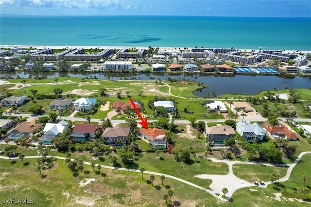 1226 Par View Dr, Sanibel, FL 33957 - aerial overview of property's location with a large body of water, a golf club, and nearby suburban area
