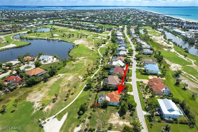 1226 Par View Dr, Sanibel, FL 33957 - aerial view of property's location with a large body of water, nearby suburban area, and a local golf course