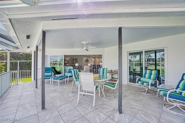 1226 Par View Dr, Sanibel, FL 33957 - view of patio / terrace with a ceiling fan and outdoor dining area