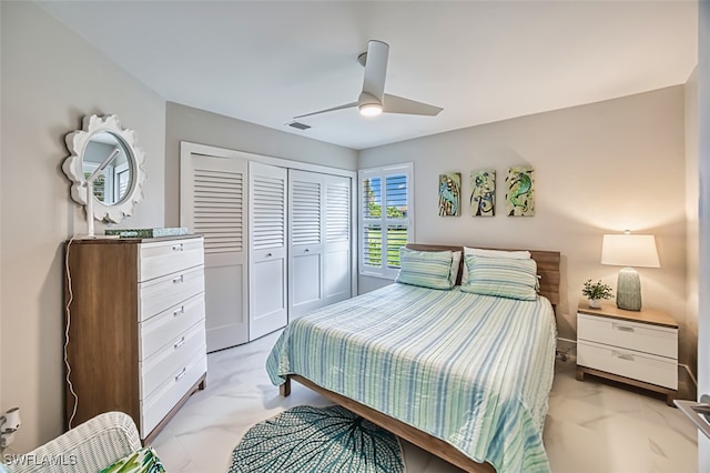 1226 Par View Dr, Sanibel, FL 33957 - bedroom featuring a closet and a ceiling fan