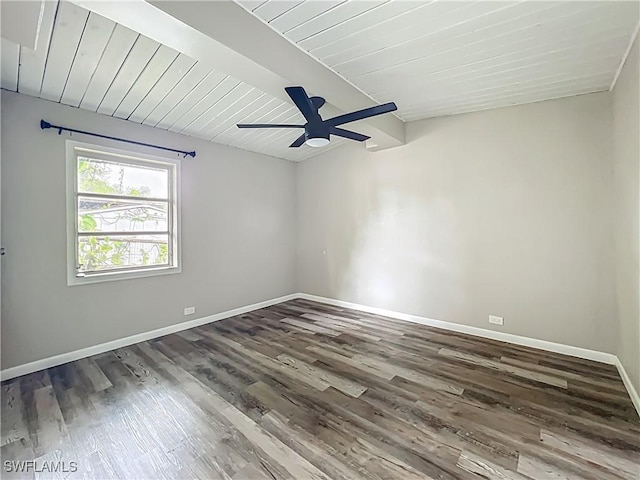 93 E Mariana Ave, North Fort Myers, FL 33917 - spare room with wood finished floors, a ceiling fan, and wood ceiling