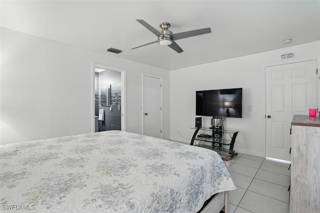 4903 Bygone St, Lehigh Acres, FL 33971 - bedroom with light tile patterned floors and a ceiling fan
