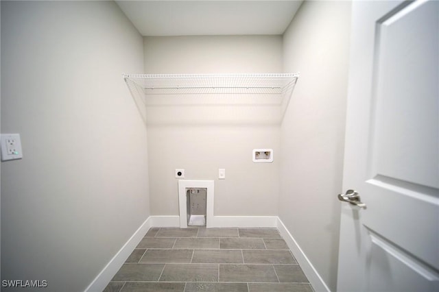 374 Pennfield St, Lehigh Acres, FL 33974 - laundry room featuring electric dryer hookup, washer hookup, and baseboards