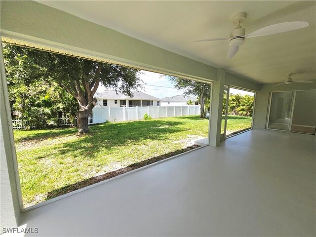 1221 SW 10th Ter, Cape Coral, FL 33991 - view of patio / terrace with ceiling fan