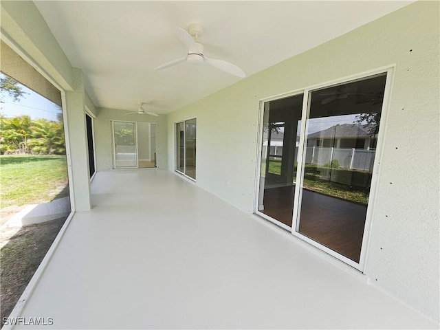 1221 SW 10th Ter, Cape Coral, FL 33991 - unfurnished sunroom featuring ceiling fan