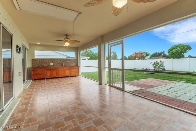 1622 SE 20th St, Cape Coral, FL 33990 - unfurnished sunroom featuring a sink